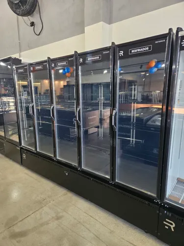 refrigerador auto serviço 5 portas para frios e bebidas full preto - novo