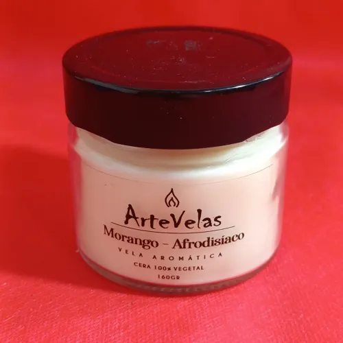 Vela Aromática Vela Artes Morango Afrodisíaco Super Cheirosa
