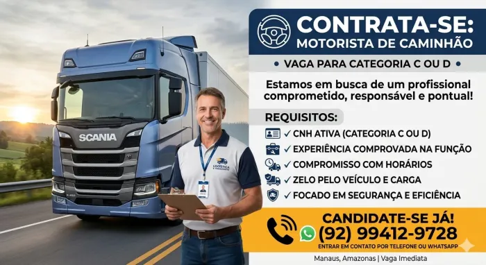 Vaga para motorista categoria D