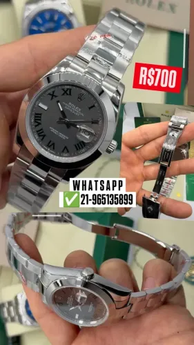Relógio ROLEX AUTOMÁTICO - MODELO WIMBLEDON PULSEIRA OYSTER