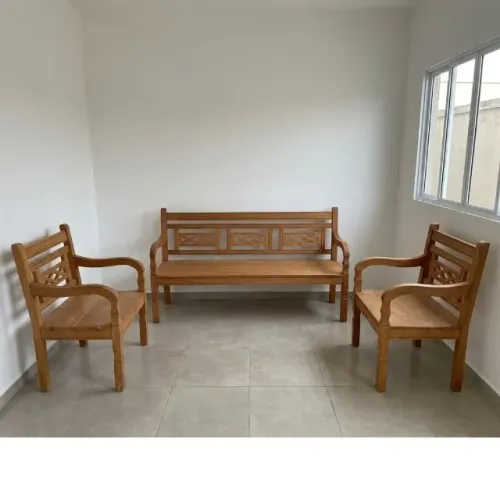 Jogo De Banco 5 Lugares Rustico Maciço