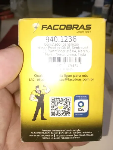 COMUTADOR DE IGNIÇÃO FACOBRAS 940.1236