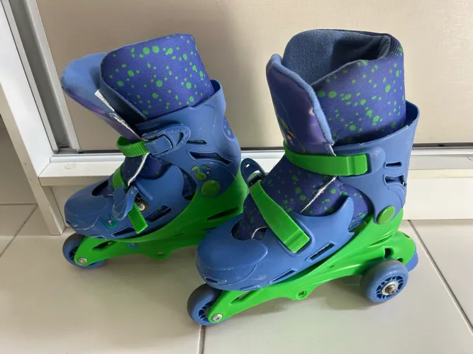 Patins vem com o kit de proteção