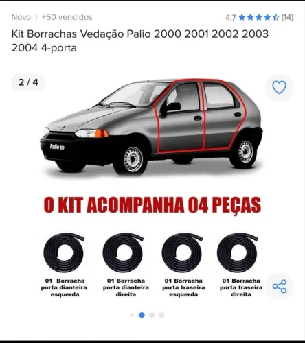Borracha de vedação de palio 2001