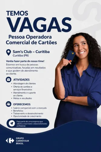 Vaga operador de cartão de crédito 