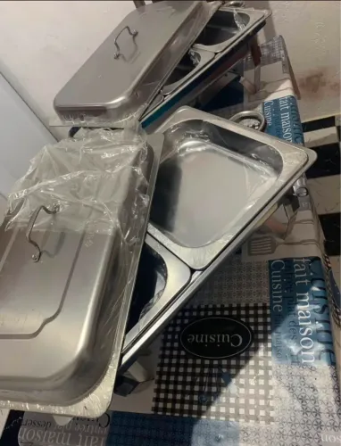 Réchaud inox 3 cubas