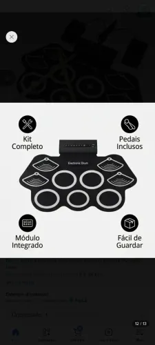 Vendo bateria eletrônica dobrável com caixinhas de som