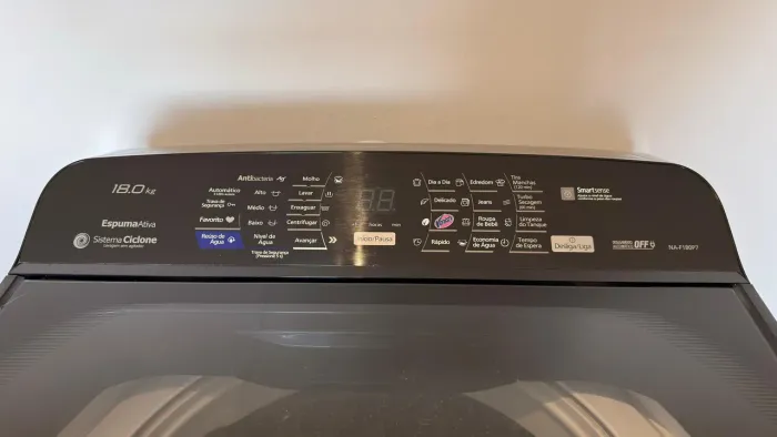 Máquina De Lavar Panasonic Antibacteria AG 18kg Titânio 110v