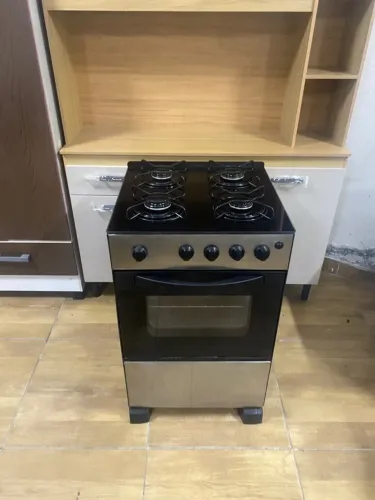 Fogão mesa de vidro inox Esmaltec funcionando perfeitamente