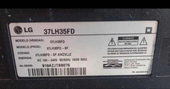 TV LG 37" Bom estado com defeito