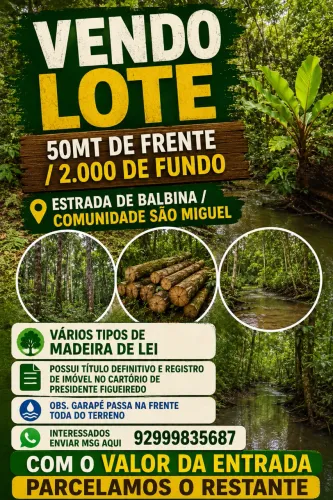 Vende-se terreno em Balbina