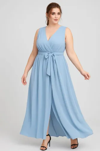 Vestido longo Plus Size Urbanic Azul Serenity NOVO