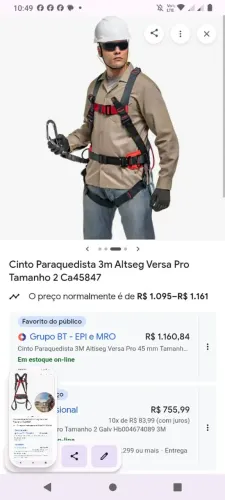 Cinto 3m paraquedista