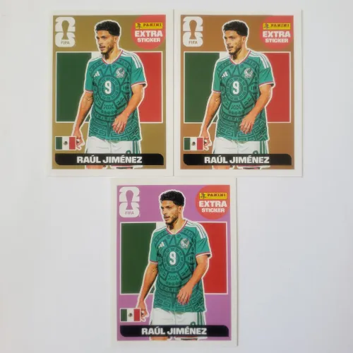 Combo 3 Figurinhas Raúl Jiménez Panini Extra Stickers Legends Copa do Mundo 2026 FIFA
