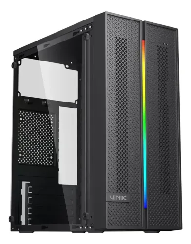 Gabinete Gamer Vinik Sg26 Preto Fita De LED RGB - Loja Física