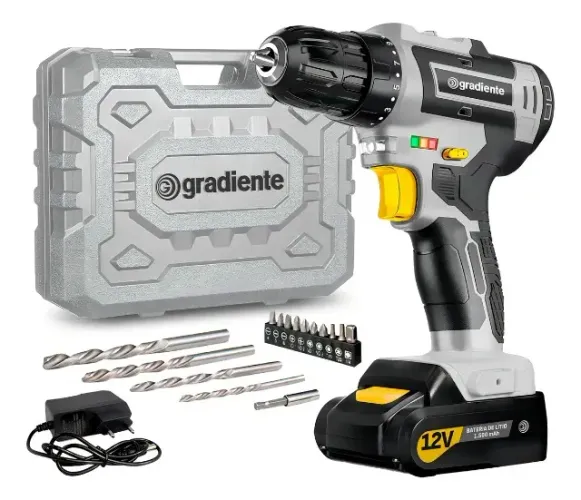 Parafusadeira e Furadeira 12V Lítio com maleta Gpb12V Gradiente + Ferramentas + Garantia
