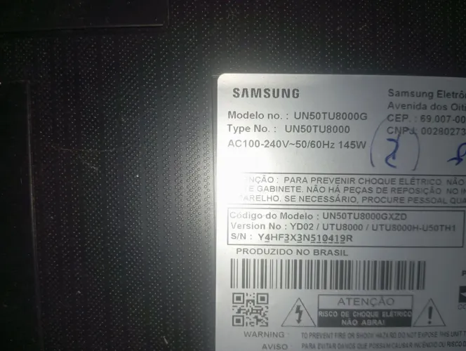 TV Samsung com defeito