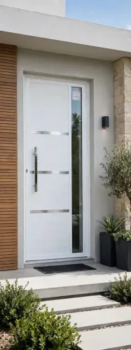 A elegância que seu imóvel precisa - porta lambril com vidro lateral e puxador R$1.299,90 