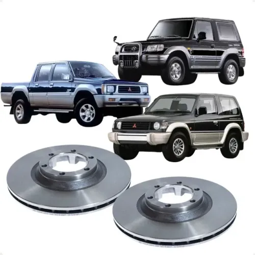 Par ( 02 )Disco Freio Dianteiro L200 92/2002  L300 96 / Galloper 98 / Pajero 91/93