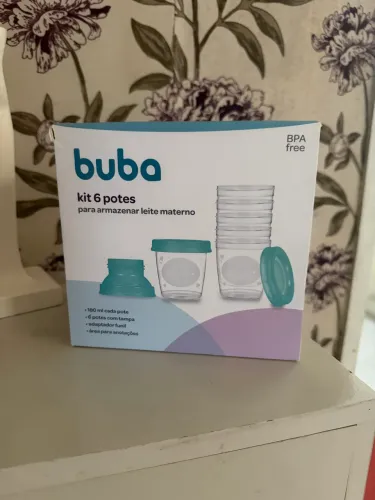 Kit 6 potes para armazenar leite / buba