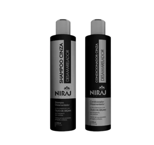 Kit Shampoo E Condicionador Cinza Desamarelador - 200ml