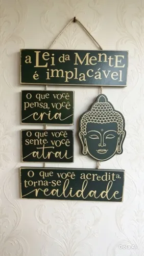 Quadro Buda místico mensagem MDF