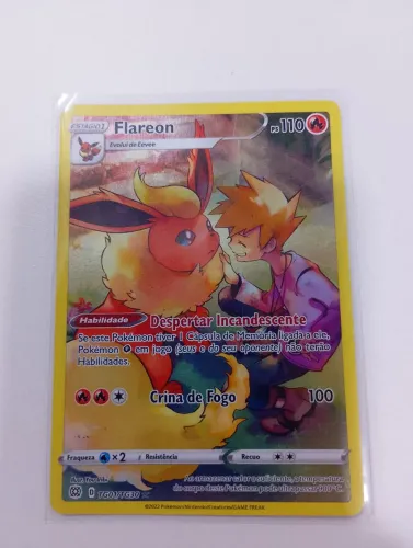 Carta Pokémon Flareon TG01/TG30 - Coleção Astros Cintilantes/ Pokémon TCG