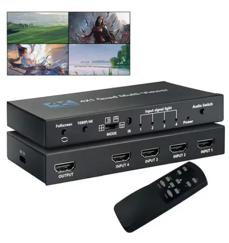 HDMI Multi Viewer 4 entradas 1 saída - múltiplas imagens na tela