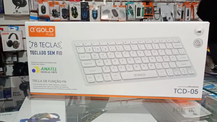 Teclado Sem Fio 78 Teclas Branco - Novo