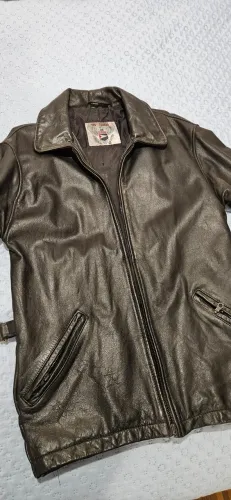 Jaqueta de couro legitimo masculina