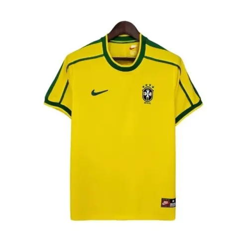 Camisa Retro Brasil 1998 Ronaldo 9 Amarela - Nova - M ao GG