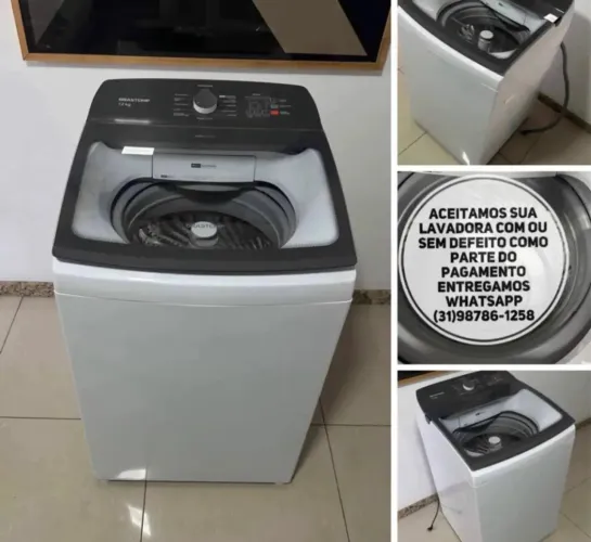 Máquina de Lavar 12kg da Brastemp Bojo Inox Entrego