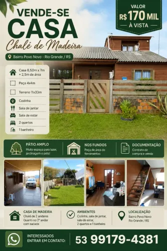 Vendo casa bairro Povo Novo