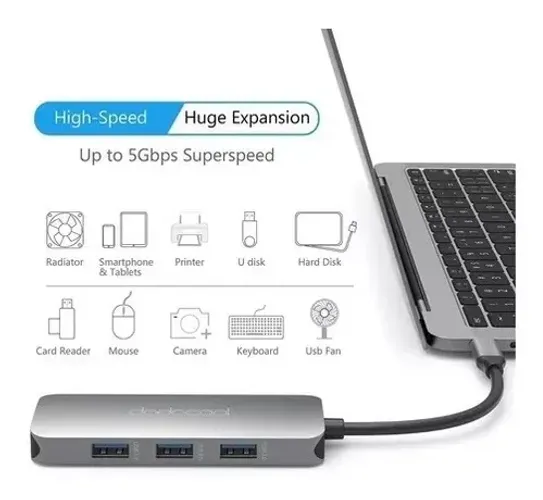 Adaptador Hub Dodocool Macbook Ultrabook Usb Tipo C Hdmi 4k