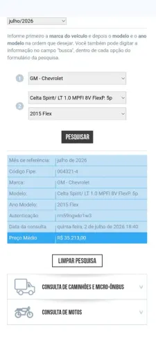 Chevrolet Celta Spirit/ LT 1.0 MPFI 8V Flexp. 5P 2015