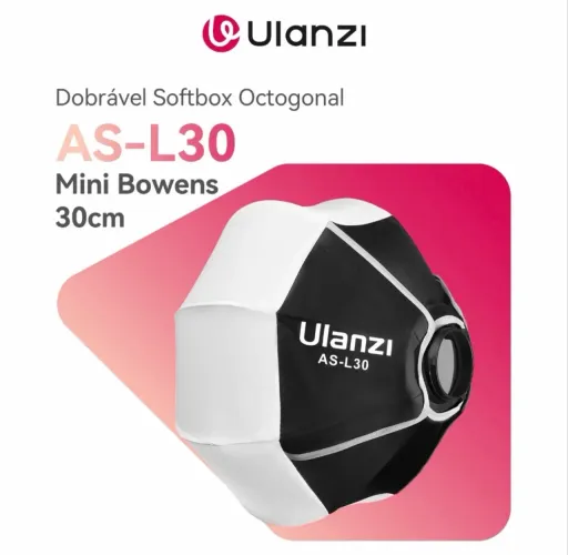 Softbox Octogonal Ulanzi AS-L30 30cm Mini Bowens - NOVA