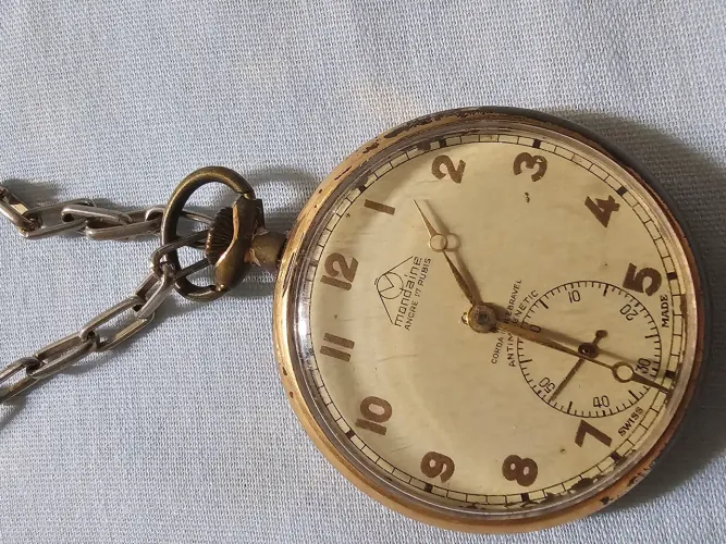Relógio de bolso antigo Mondaine Ancre 17 Rubis Swiss Made