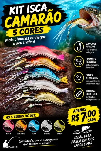 Iscas Artificiais Camarão silicone