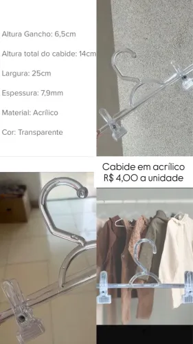 Cabide acrílico