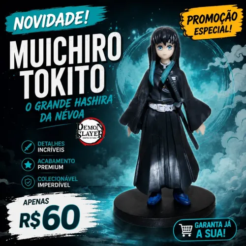 Figure Muichiro Tokito - Demon Slayer 14cm - Novo