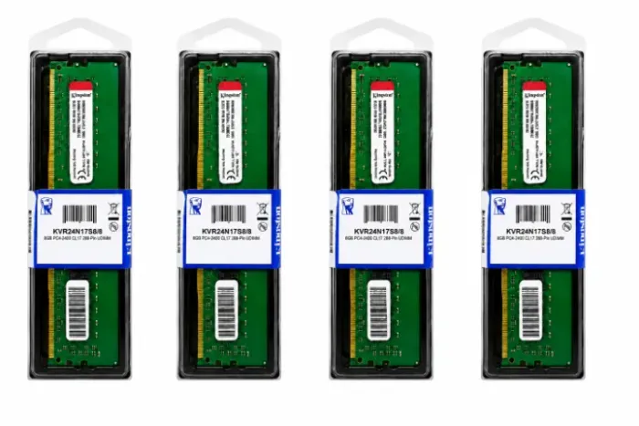 KIT 4x MEMÓRIA KINGSTON 8GB DDR4 2400MHz KVR24N17S8/8 - TOTAL 32GB