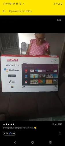 TV smart AIWA ok Google comando de voz no controle