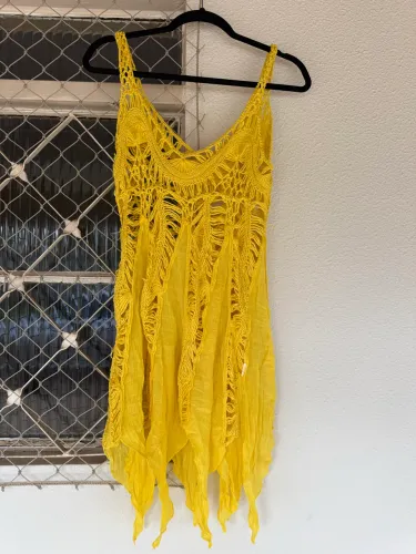Saída de Praia Resort Premium Amarela | Estilo Boho Chic Exclusiva