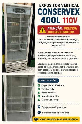 Expositor Vertical Conservex 400L 110V - Grande | Ideal Comércio | Leia