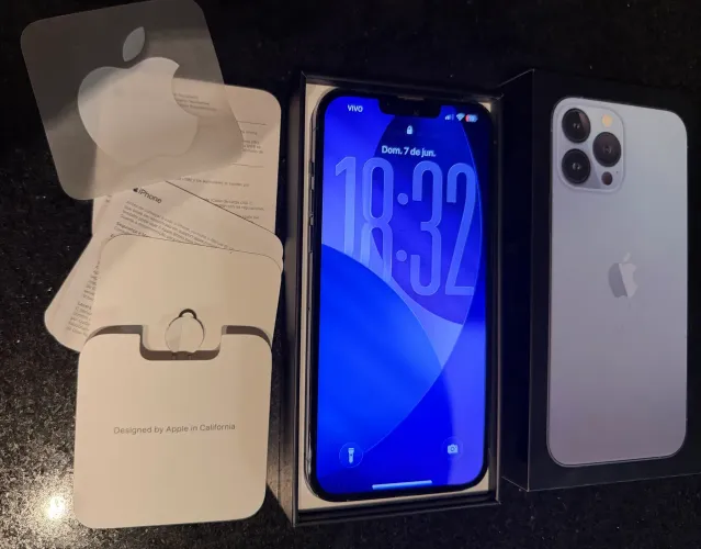iPhone 13 Pro Max 256 GB Azul-Sierra Completo com Caixa