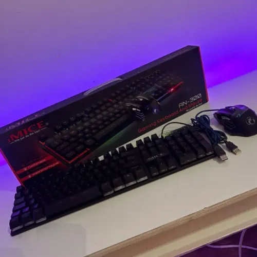 TECLADO GAMER COM FIO e MOUSE COM FIO 