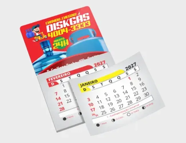 Imãs com calendários para farmácias, petshops, água, gás!