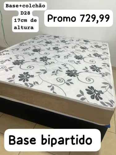 Cama box casal base box bipartido+ colchão D28