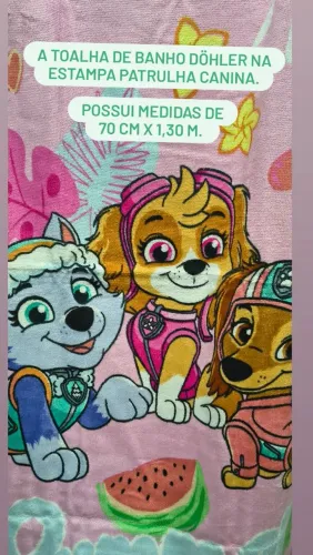 Toalha de Banho Döhler Patrulha canina aveludada