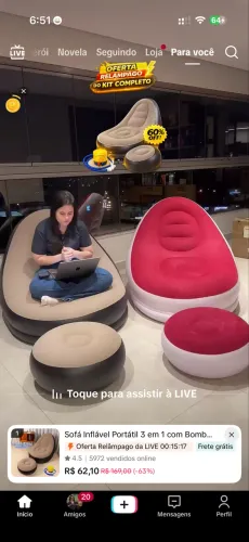 Sofá inflável 
